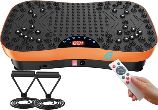 AXV Vibration Plate Exercise Machine Whole Body Workout Portable Mini Vibrate Fitness Platform Lymphatic Drainage Machine for Weight Loss Shaping Toning Wellness Home Gyms Workout (Mini) - Image 5