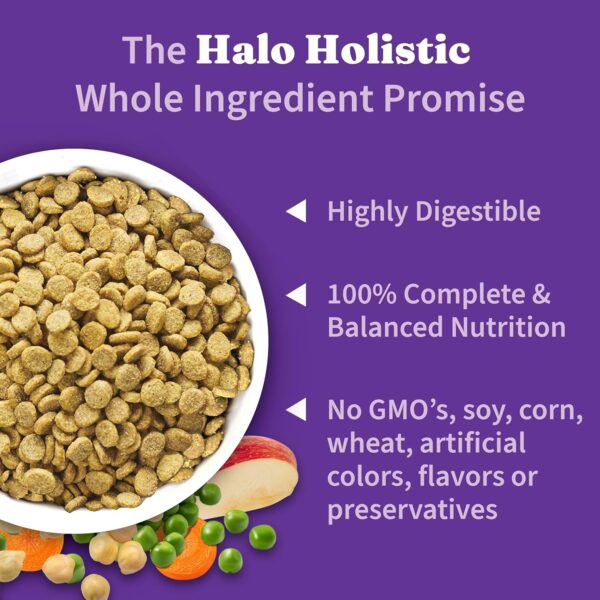 Halo Holistic Plant-Based Recipe With Superfoods, Complete Digestive Health, Vegan Dry Dog Food Bag, Adult Formula, 10-lb Bag - Image 5
