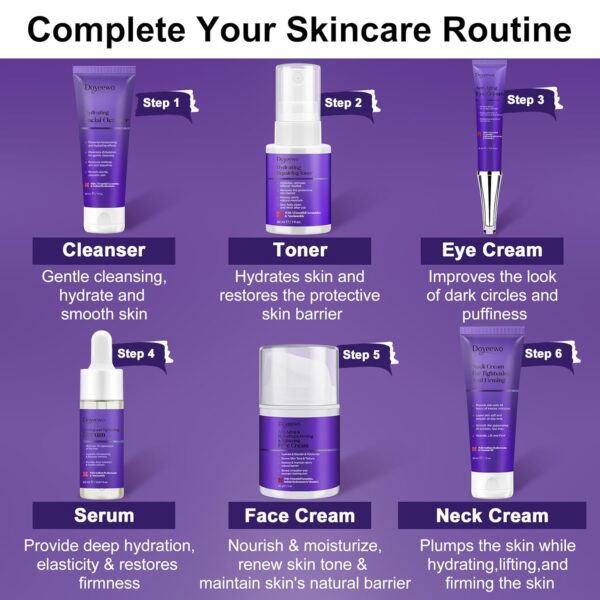 Skin Care Set,Professional Tighten Lift Firm Skincare for Women Teens Teenage Girl,Hydrate Anti-Aging Facial Skin Care Routine Kit,Travel Skincare Gift Set,Wife Mom Womens Gifts for Christmas Birthday - Image 3