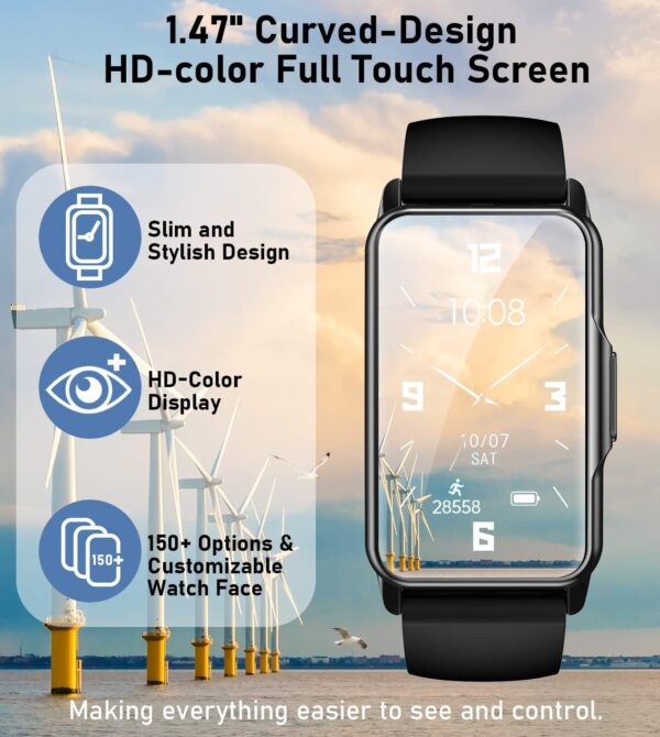 Health Fitness Tracker with 24/7 Heart Rate Blood Oxygen Blood Pressure Sleep Monitor 100 Sports Modes Step Calorie Counter - Image 2