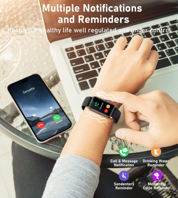 Health Fitness Tracker with 24/7 Heart Rate Blood Oxygen Blood Pressure Sleep Monitor 100 Sports Modes Step Calorie Counter - Image 6