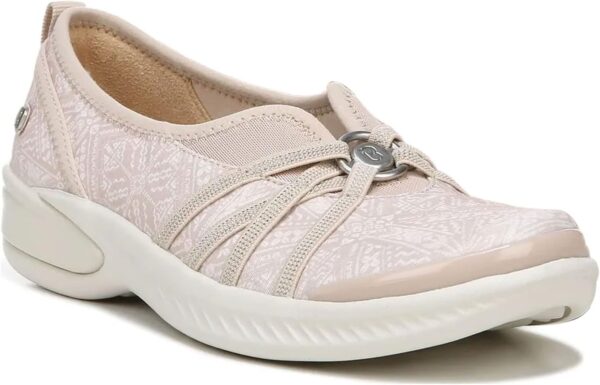 BZees Women's Niche Slip-On Comfort Flat,Beige Batik Fabric,11 Wide