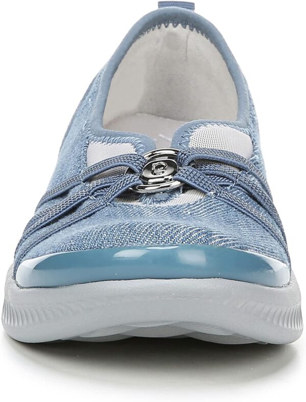 Bzees Women's Niche Slip-On Comfort Ballet Flat ,Washed Denim Fabric,8.5 Wide - Image 4