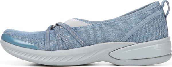 Bzees Women's Niche Slip-On Comfort Ballet Flat ,Washed Denim Fabric,8.5 Wide - Image 5