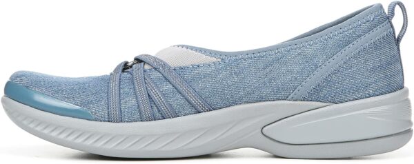 Bzees Women's Niche Slip-On Comfort Ballet Flat ,Washed Denim Fabric,8.5 Wide - Image 6