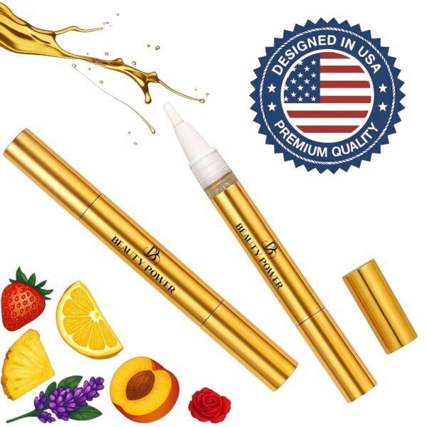 Nail Oil Cuticle Pen - Fragrance Free - Nail Strengthener & Growth Serum with Vitamin A, D, E, B5, Grapeseed & Natural Oils - Repair for Brittle, Peeling, Thin Nails (No Scent) - Image 2
