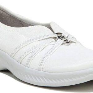 BZees Womens Niche Slip-on Ballet Flat, Bright White, 8 US