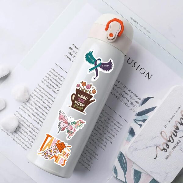 300PCS Mental Health Stickers Gifts for Teens Adults, Mental Health Matters Awareness Items Waterproof Vinyl Water Bottle Sticker for Laptops Helmet Doctor Reward Stickers Therapy Office Decor - Image 4