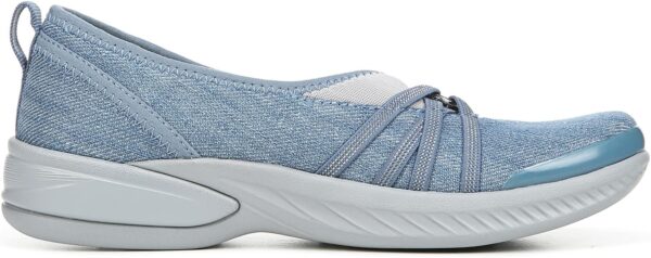 Bzees Women's Niche Slip-On Comfort Ballet Flat ,Washed Denim Fabric,7.5 Wide - Image 3