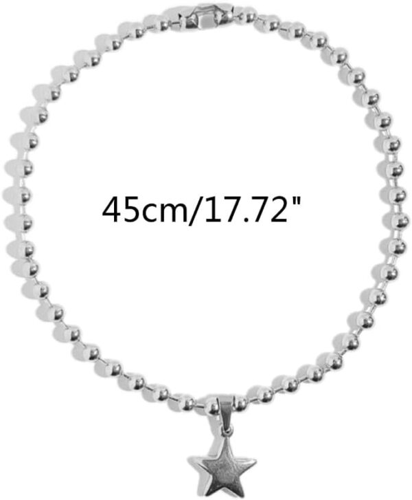 Fashion Trend Light Luxury Niche Sense Round Bead Chain Temperament Simple Cold Wind Five-pointed Star Necklace - Image 5