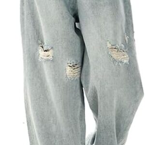 EMMIOL Wide Leg Jeans for Women - Low Waist Baggy Loose Boyfriends Denim Pants - Y2K 90S Style