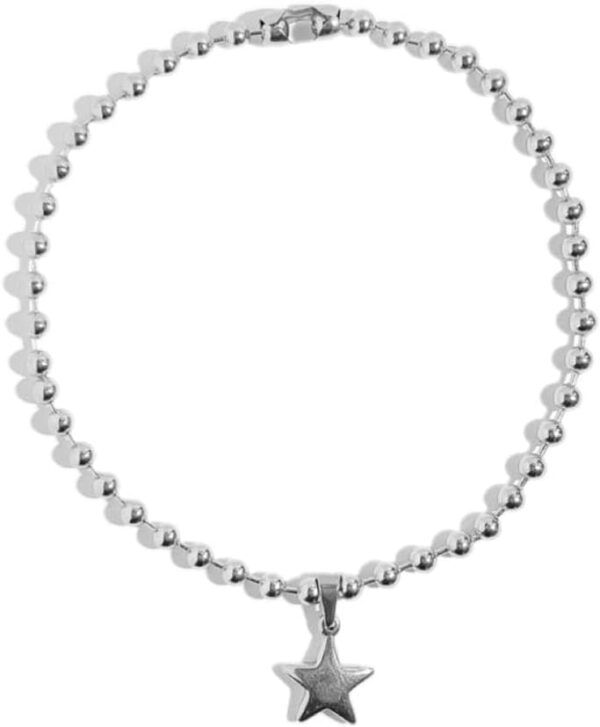 Fashion Trend Light Luxury Niche Sense Round Bead Chain Temperament Simple Cold Wind Five-pointed Star Necklace