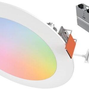HLB6099WZRGBWMWR: HALO 6” Smart Wi-Fi Slim Canless LED Downlight Powered by WiZ Pro, Dimmable Full Color with Smart Home Integration