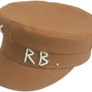 Women RB Letter Militray Hat Fashion Streetwear Navy Hat Adjustable Flat Top Newsboy Caps Casual Visor Hats
