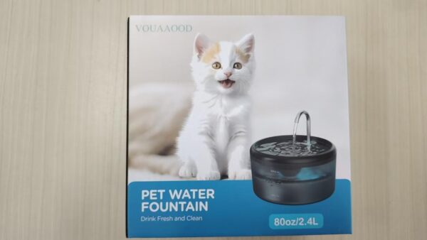 Cat Water Fountain for Cats Indoor: 80oz/2.4L Cat Fountains for Drinking - Quiet Pet Watering Bowls for Cats Inside - Black Kitten Waterer Supplies - for Small and Medium Animals - Image 12