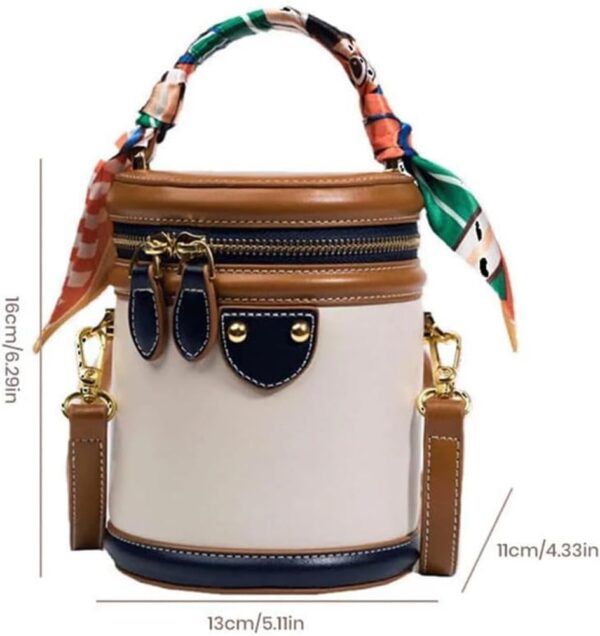 Colorblock Bucket Bag for Women,2025 New Summer Niche Design Cylinder Bag, Fashion Versatile Crossbody - Image 7
