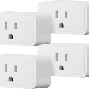 Amazon Basics Smart Plug, Works with Alexa Only, 2.4 GHz Wi-Fi, No Hub Required, 4-Pack, White