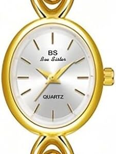 MASTOP Luxury Vintage Gold Watches for Women with Jade Colorful Crystal Small Oval Dainty Silver Watch Ladies Bracelet Dress Quartz Wrist Watch Waterproof Bangle