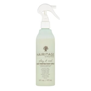 Hairitage Heat Protectant Spray for Hair - Up to 450 Degree Protection + Hydrates + Strengthens Hair - Leaves Hair Smooth + Shiny after Styling - For All Hair Types + Heated Styling Tools - 6 fl oz