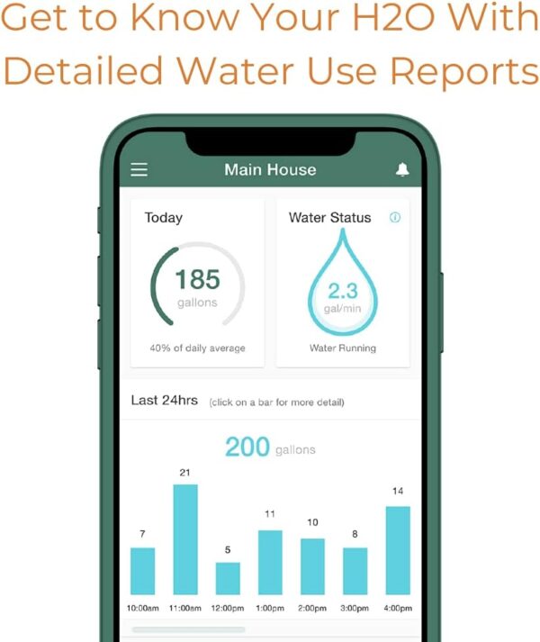 Flume2 Smart Home Water Monitor and Leak Detector – Real-Time Water Usage Tracking, Easy Installation, No Plumbing Required - Image 3