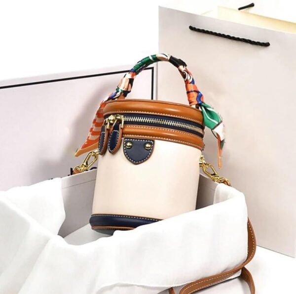 Colorblock Bucket Bag for Women,2025 New Summer Niche Design Cylinder Bag, Fashion Versatile Crossbody - Image 3