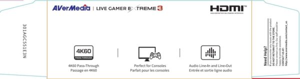 AVerMedia HDMI Capture Card- Gaming, Video Streaming, 4K Capture Card for PS5, Xbox Series X/S, Xbox One, PS4, Switch, Windows 11 / Mac Os12, HDR & VRR Support - GC551G2 Live Gamer Extreme 3 White - Image 8