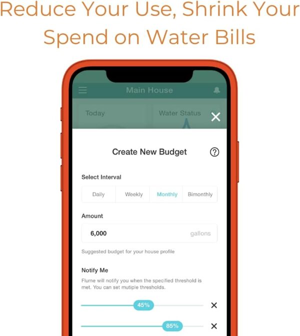 Flume2 Smart Home Water Monitor and Leak Detector – Real-Time Water Usage Tracking, Easy Installation, No Plumbing Required - Image 4