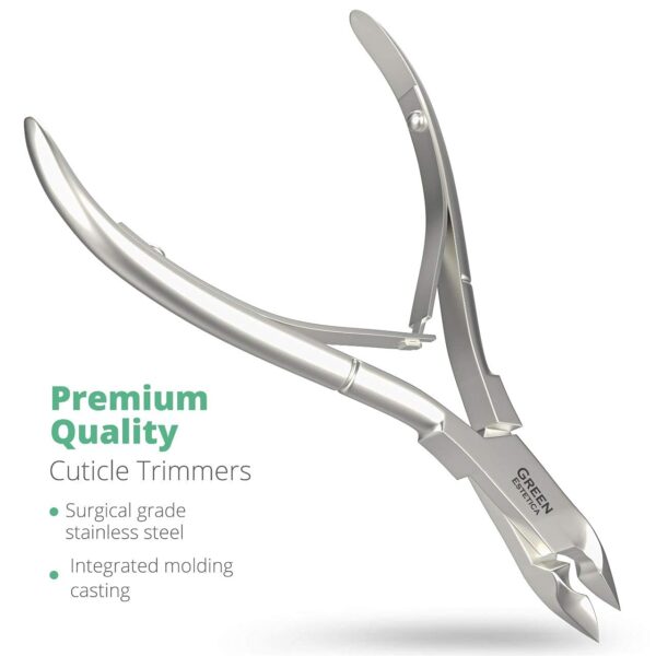 Professional Cuticle Trimmer Nail Cuticle Cutter Stainless Steel Cuticle Nippers with Sharp Blades of Cuticle Remover Clippers Manicure Tools Double Spring for Nail Care Pedicure Nail Tools (Silver) - Image 5