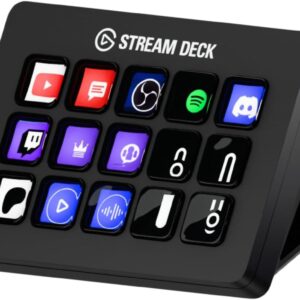 Elgato Stream Deck MK.2 – Studio Controller, 15 macro keys, trigger actions in apps and software like OBS, Twitch, ​YouTube and more, works with Mac and PC