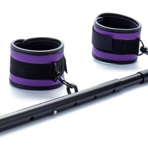 Spreader Bar Expandable Exercise Stainless Steel with 4 pcs Fur Adjustable Strap, Yoga Training Fitness Gear, Workout Bar,Sports Gym Kit