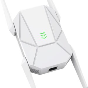 2025 AX1800 WiFi 6 Extender Signal Booster - Dual Band 2.4G/600Mbps & 5.8G/1200Mbps, WiFi Extender with Gigabit Port, 802.11AX Tech, 12999 Sq.Ft Long Range WiFi Repeater, Connects 100+ Devices