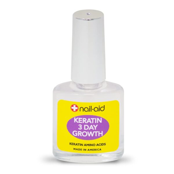 Nail-Aid Keratin 3 Day Growth Nail Treatment & Strengthener, Clear, 0.55 Fl Oz - Image 3