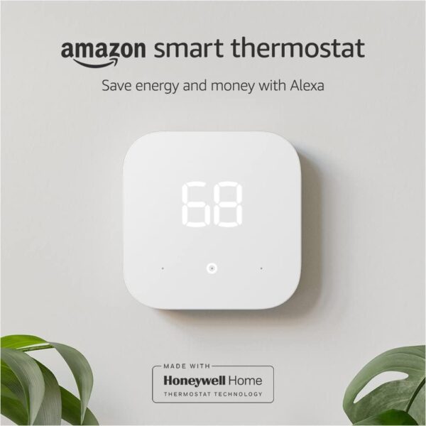 Like-New Amazon Smart Thermostat – ENERGY STAR certified, DIY install, Works with Alexa – C-wire required