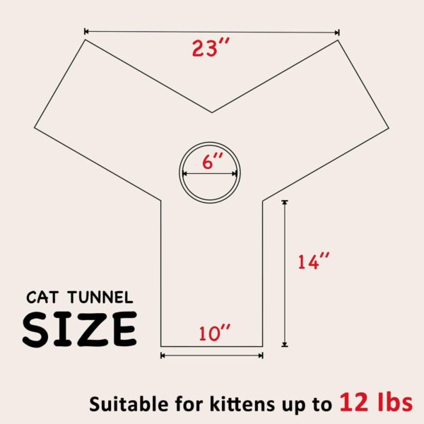 Tempcore Pet Cat Tunnel Tube Cat Toys 3 Way Collapsible, Tunnels for Indoor Cats，Kitty Bored Peek Hole Toy Ball Cat, Puppy, Kitty, Kitten, Rabbit - Image 3