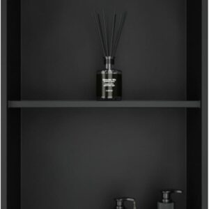 Shower Niche Stainless Steel: No Tile Needed Double Layer - 12x24 Inchs Recessed Wall Niches Shelf for Bathroom Storage - Matte Black