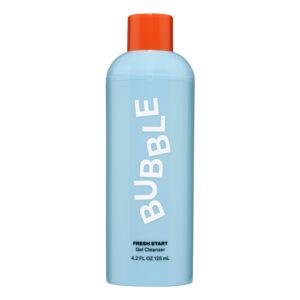 Bubble Skincare Fresh Start Gel Cleanser - Gentle Exfoliating Face Wash for Oily Skin - Formulated with Aloe Vera Juice + Caffeine to Protect and Soothe Complexion (125ml)