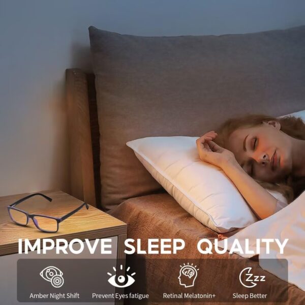 Blue Light Blocking Glasses For Men/Women Anti-Fatigue Computer Monitor Gaming Improve Sleep Reduce Eye Strain Gamer Glasses - Image 5