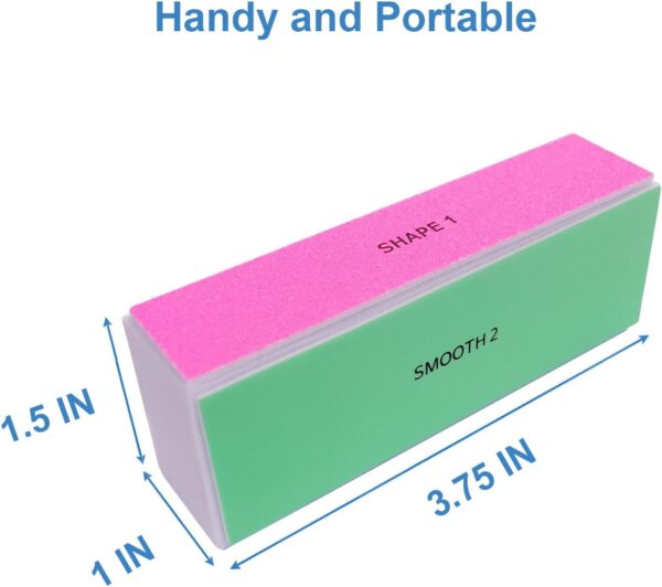 4 Way Nail Buffer Block (6 pcs), Nail Shine Buffers Blocks Files for Natural and Acrylic Nails Smoother Buffing Block Polisher Fingernail File Buffer 120/240/600/3000 Grit for Buffing Shinning - Image 7