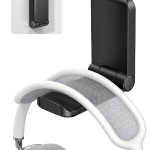 Lamicall Headphone Stand, Sticky Headset Hanger - Adhesive Headphone Holder Hook Mount, Headset Stand Holder Clip Under Desk, Earphone Clamp for Airpods Max, HyperX, Sennheiser, Black