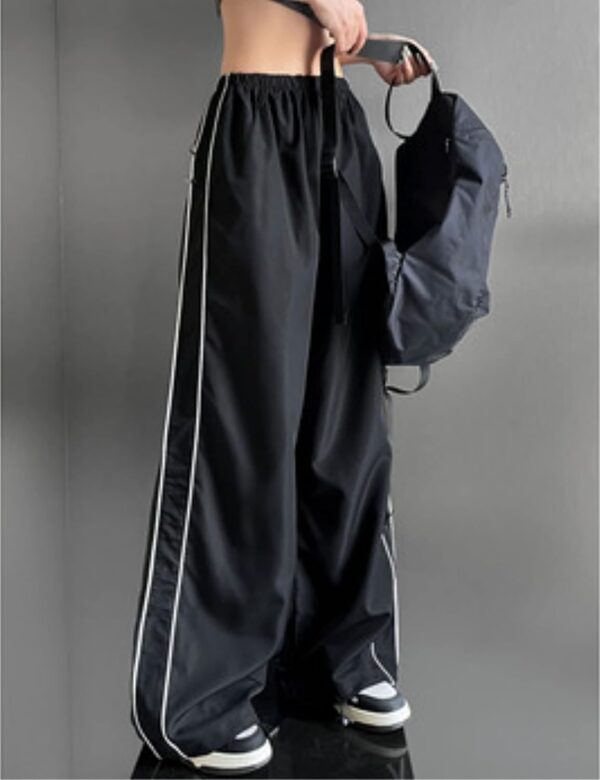Womens Parachute Pants Wide Leg Baggy Pants Y2K Elastic Waist Jogger Sweatpants Track Pants Streetwear - Image 4