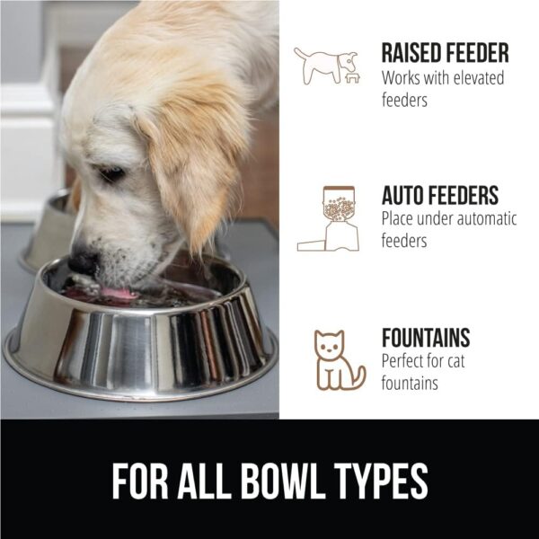 GORILLA GRIP 100% Waterproof Raised Edge BPA Free Silicone Pet Feeding Mat, Dog Cat Food Mats Contain Spills Protects Floors, Placemats for Cats and Dogs Water Bowl, Pets Accessories 18.5x11.5 Gray - Image 6