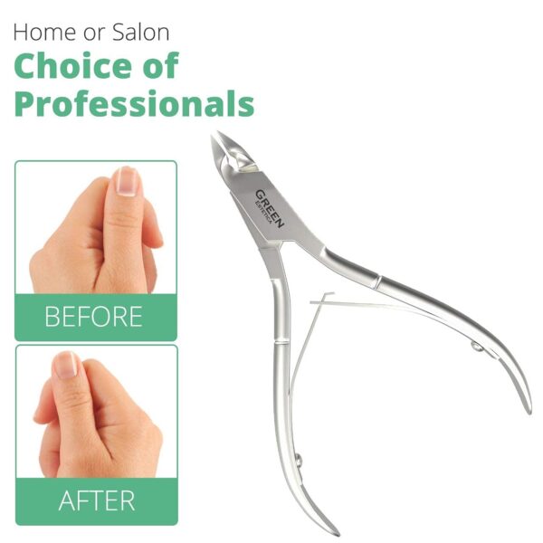 Professional Cuticle Trimmer Nail Cuticle Cutter Stainless Steel Cuticle Nippers with Sharp Blades of Cuticle Remover Clippers Manicure Tools Double Spring for Nail Care Pedicure Nail Tools (Silver) - Image 2