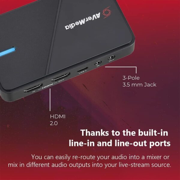 AVerMedia HDMI Capture Card- Gaming, Video Streaming, 4K Capture Card for PS5, Xbox Series X/S, Xbox One, PS4, Switch, Windows 11 / Mac Os12, HDR & VRR Support - GC551G2 Live Gamer Extreme 3 White - Image 4