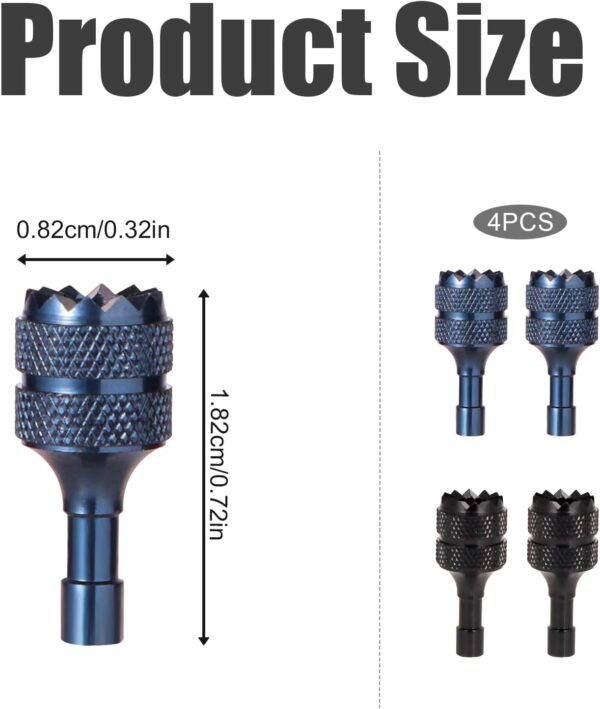 3 Pro/4 Pro Control Sticks, 4pcs Detachable Aluminum Alloy Drone Joysticks for DJI Mini 3/Mini 3 Pro/Mini 4 Pro/Air 3 /Mavic 3 Pro RC & RC 2 Remote Controller Replacement Accessories (Blue, Black) - Image 2