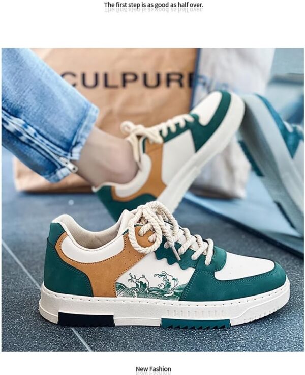 Retro Fashion Low-top Casual Trend Shoes, Spring and Autumn Niche Design, Men's Trendy Color Matching Shoes, lace-up Suitable for Outdoor, Campus, Walking, Street, Jogging, Travel - Image 5