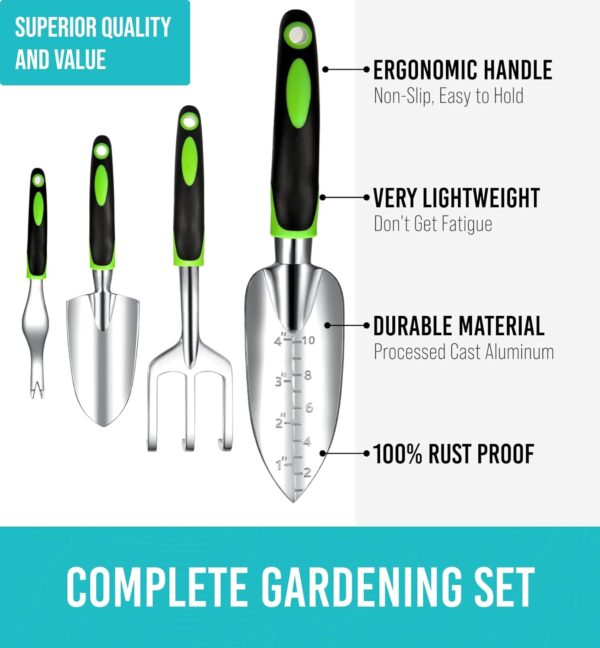 GROWIT Heavy Duty Gardening Tools - 22-Piece Gardening Gifts for Women, Men, Mom, Dad - Durable, Ergonomic Garden Tools Set - Image 2