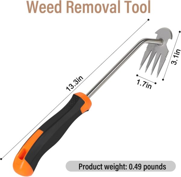 Weed Puller Tool,Portable Garden Weeder Tool,2024 New Manganese Steel Weeding Tools,For Hand Weeder Puller for Vegetable Gardening Backyard Farm Planting & Uprooting Weeding Tool (Rubber Handle) - Image 2