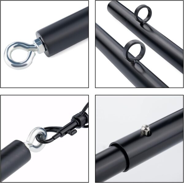 Spreader Bar Expandable Exercise Stainless Steel with 4 pcs Fur Adjustable Strap, Yoga Training Fitness Gear, Workout Bar,Sports Gym Kit - Image 6