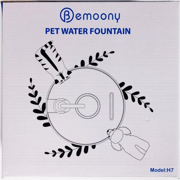 Cat Water Fountain: 108oz/3.2L Cat Fountain Super Silent Pet Drinking Dispenser - Water Fountains for Kitty Indoor - Quiet Pump and Faucet Design - Suitable for Cats and Dogs - BEMOONY - Image 13