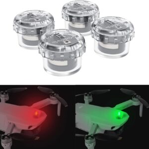 4Pcs Drone Strobe Lights Universal Quick Flash LED Navigation Light Kit Anti Collision Lights for DJI Neo, Mini 4 Pro, Avata 2, Mini 4k, Air 3S & All RC Drones Accessory